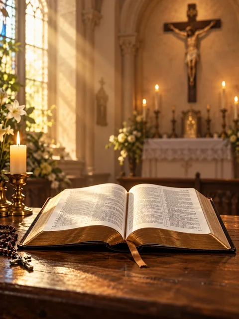 Bible ouverte dans une église